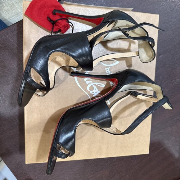 Christian Louboutin Malefissima Napa Shiny Black Stilettos 100 - Picture 2 of 11